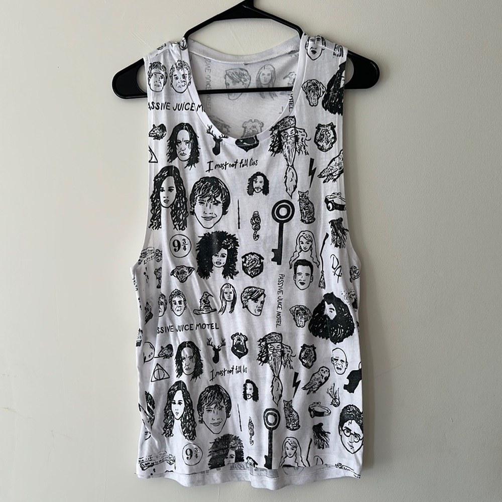 Graphic White Tank Top